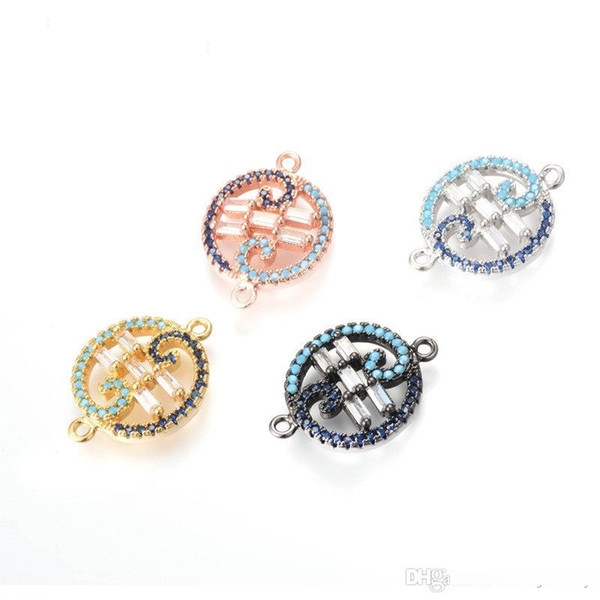 Cz Micro Pave Charms Bracelet Connector Icsp130 Cz Micro Pave Charms 21.8*21.8mm Charm Pendant Jewelry Diy