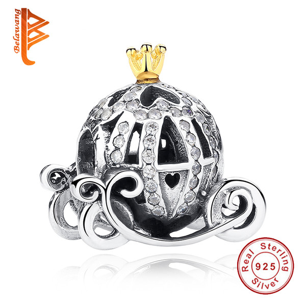 BELAWANG Summer Gift Fit Original Pandora Charm Bracelets Pumpkin Car Charms 100% 925 Sterling Silver CZ Beads For Fashoin Jewelry Making