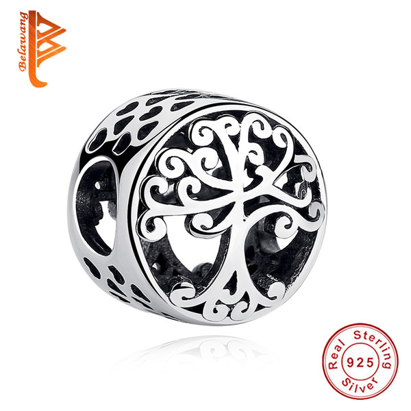 BELAWANG Real 925 Sterling Silver Tree Of LIfe Beads Fit Pandora Charms Bracelets Necklaces DIY Trendy Jewelry For Women Family Gift