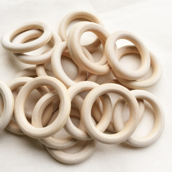 100PCS 2.4cm 4cm 5cm Wooden Ring Donuts Unfinished Natural Wood Beads for Jewelry Making DIY Necklace Circle Wood Loose Beads Home Decor