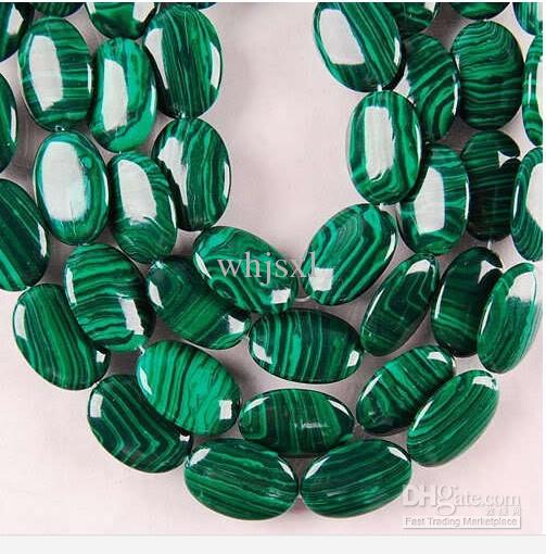 HOT! Real 13X18mm Green Malachite Gemstone Oval Loose Bead 15 inch Strand Jewelry Accessories Wholesale Semi-precious stones DIY