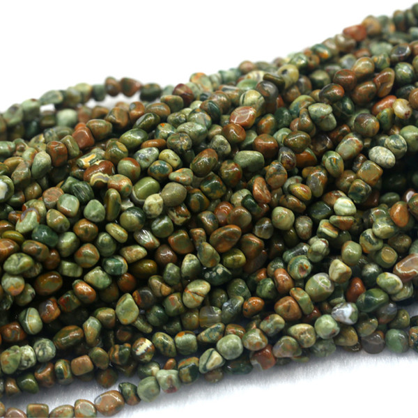 Discount Wholesale Natural Green Yellow Rhyolite Jasper Nugget Loose Beads Free Form Beads Fit Jewelry 15