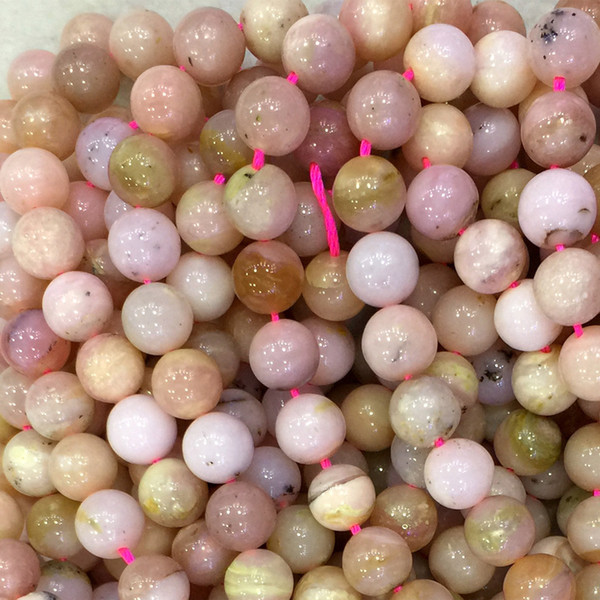 Natural Genuine Peru Pink Opal Round Loose 4-12mm Beads Fit Jewelry DIY Necklaces or Bracelets 16