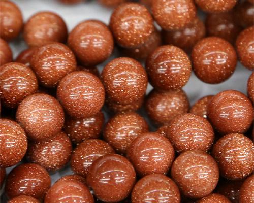 Discount Wholesale Natural Gold Goldstone Round Loose Stone Beads 3-18mm Fit Jewelry DIY Necklaces or Bracelets 15.5