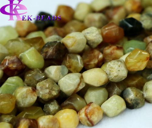 Discount Wholesale Natural Genuine Rainbow nephrite Jade Nugget Loose Beads Hand Cut Free Form 8-10mm Fit Jewelry DIY Necklace 16