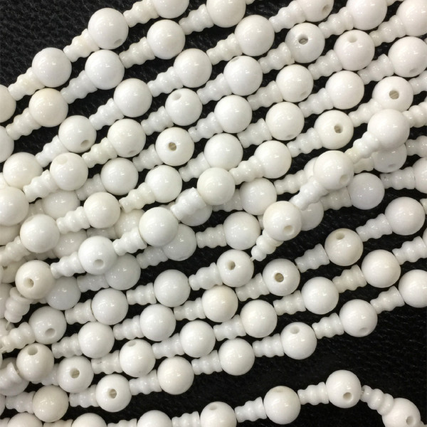 Natural White Jade Pagoda Tee Buddha Head Tibet Guru Beads Fit Jewelry DIY Necklaces (10 Beads/lot) 05700