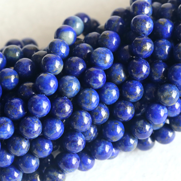 Wholesale Natural Genuine Dark Blue Lapis Lazuli Round Loose Beads 4-12mm DIY Jewelry Necklaces or Bracelets 16