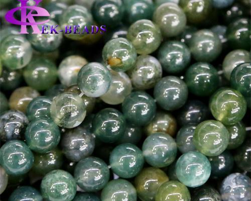 Discount Wholesale Natural Green Moss Agate Round Loose Stone Beads 3-18mm Fit Jewelry DIY Necklaces or Bracelets 15.5