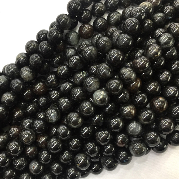 Natural Genuine Black Labradorite Round Loose Gemstone Stone Beads 6mm 8mm 10mm 12mm 15.5