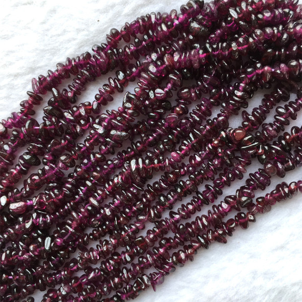 Discount Wholesale Natural Rose Purple Garnet Nugget Chip Loose Beads Free Form 3x6mm Fit Jewelry Necklace Bracelets 15.5