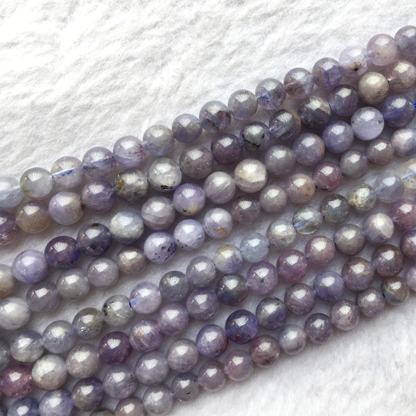 Natural Genuine Tanzania Purple Blue Tanzanite Semi-precious stones Round Loose Small DIY Necklace or Bracelet Beads 16