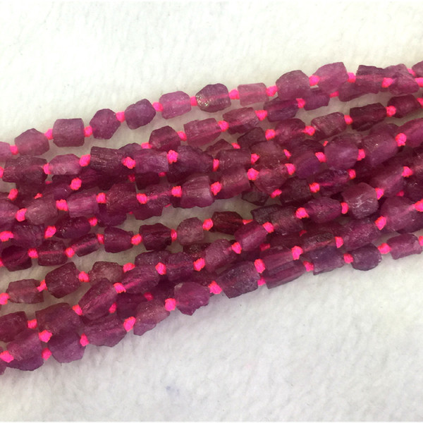 Natural Genuine High Quality Pink Tourmaline Hand Cut Nugget Free Form Loose Beads DIY Necklaces or Bracelets 5x7mm 15