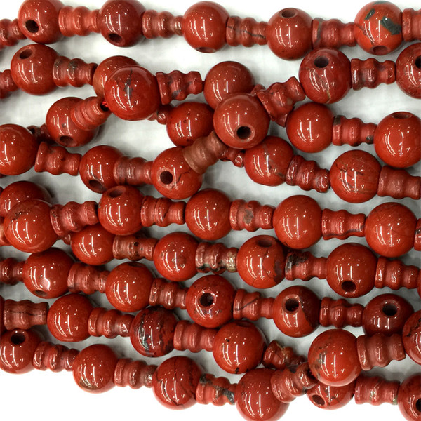 High Quality Natural Genuine Red Jasper Pagoda Tee Buddha Head Tibet Guru Beads Fit Jewelry DIY Necklaces (10 Beads/lot) 04219