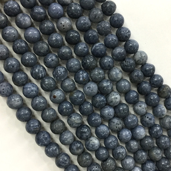 Natural Genuine Blue Coral Round Loose Stone Jewelry Sets Beads 6mm 8mm 10mm 16