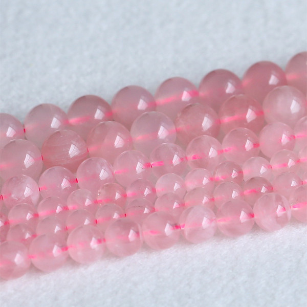 Discount Wholesale Natural Pink Crystal Rose Quartz Round Loose Stone Small Beads 6-14mm Fit Jewelry DIY Necklaces or Bracelets 15.5