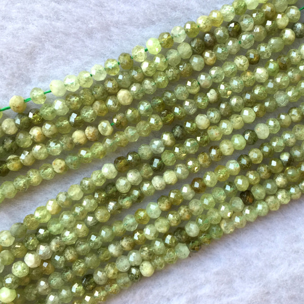 Natural Genuine Green Garnet Tsavorite demant Rondelle Hand Cut Faceted Loose Small Beads 15.5