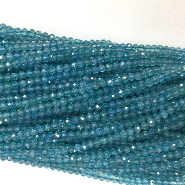 High Quality Genuine Natural Clear Green Blue Apatite Fluorapatite Faceted Round Small Necklace Bracelet Beads 15.5