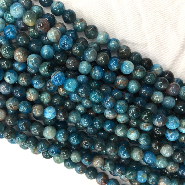 Natural Genuine Madagascar Blue Apatite Round Jewellery Loose Ball Beads 6-12mm 15.5