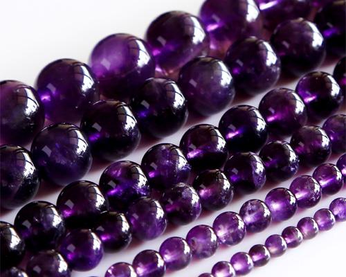 Wholesale Natural Grade Amethyst Purple Crystal Round Loose Stone Beads 3-18mm Fit Jewelry DIY Necklaces or Bracelets 15.5