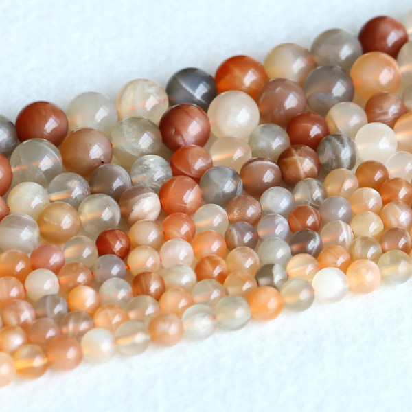 Real Genuine Natural Multi-color Yellow Orange Moonstone Sunstone flash light Round Loose Gemstone Ball Beads 6mm 8mm 10mm 15