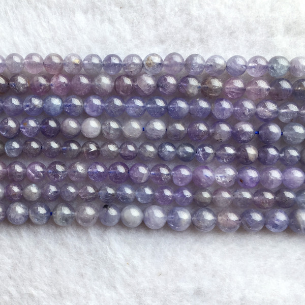 Natural Genuine Tanzania More Purple Blue Tanzanite Semi-precious stones Round Loose Small DIY Necklace or Bracelet Beads 16