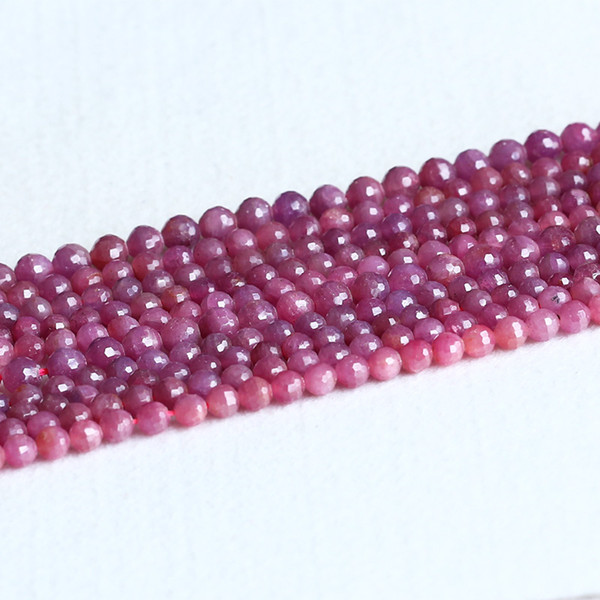 High Quality Natural Genuine Tanzania Red Ruby Round Loose Gems Faceted Beads 4mm 5mm 6mm 7mm 16