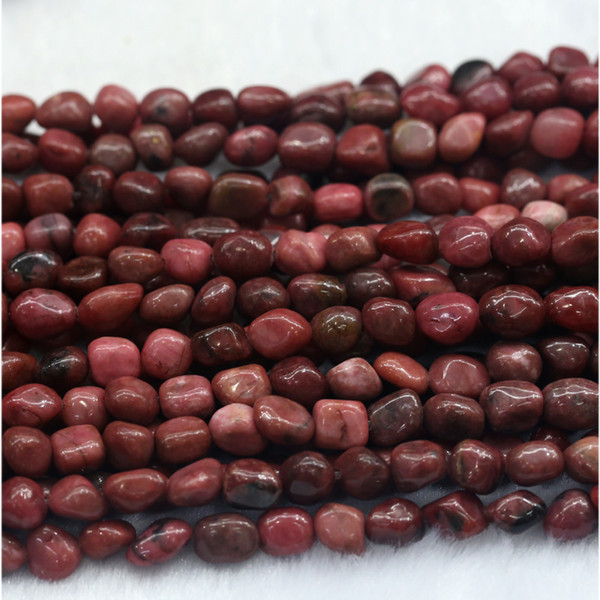 Discount Wholesale Natural Red Rose Stone Pink Rhodonite Nugget Loose Beads Free Form Beads 15