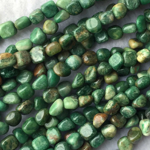 Natural Genuine Dark Green Africa Green Jade Nugget Free Form Fillet Irregular Pebble Small Necklace Bracelets Beads Fit Jewelry 15.5