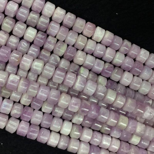 Natural Genuine Purple Kunzite Loose Gemstone Rondelle Wheel Beads DIY Necklace and Bracelets 15.5