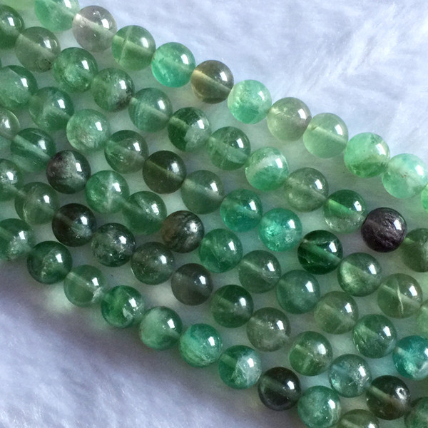 Genuine Natural More Green Fluorite Semi-precious stones Round Beads 10mm 15.5