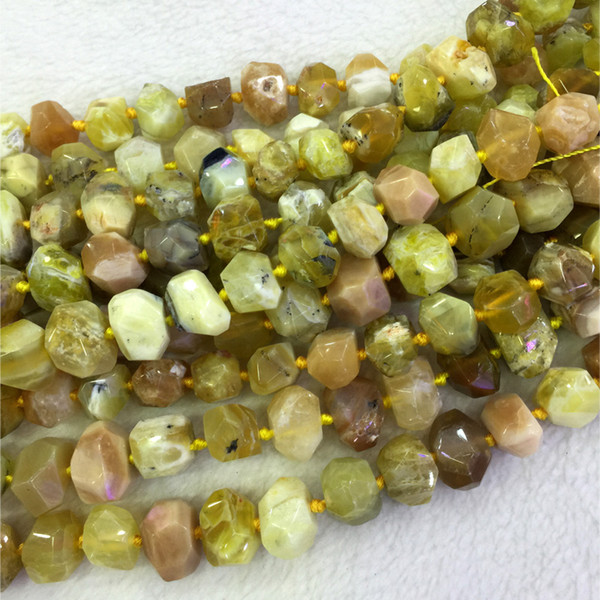 Natural Genuine Yellow Opal Nugget Free Form Hand Cut Faceted Big Beads 13x18mm 15