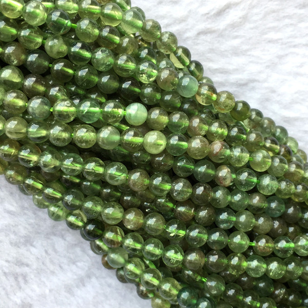 Natural Genuine Clear Green Apatite Fluorapatite Round Loose Small Beads 15.5