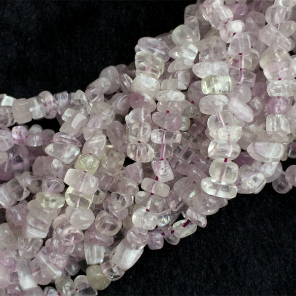 Natural Genuine Raw Mineral Clear Pink Purple Green Triphane Kunzite Hiddenite Nugget Chip Beads 5x8mm 15.5