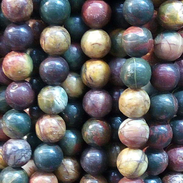 6mm 8mm 10mm Natural Stone Colorful Picasso Round Beads 37cm Wholesale Stone Loose Beads For DIY Jewelry Making Necklace Bracelet