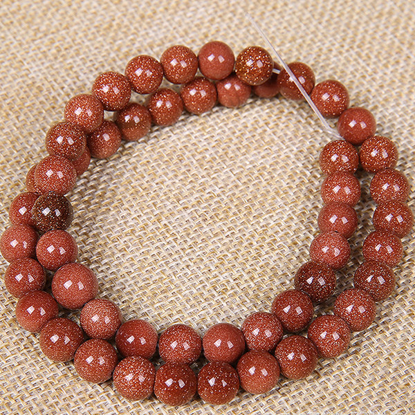 4/6/8/10/12/14mm Natural Gold SandStone Beads Round Gold Sand Loose Stone Beads For Jewelry Craft Material 15