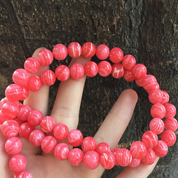 Good Quality Natural Argentina Rhodochrosite Stone Beads 6mm 8mm 10mm For Jewelry Making Material Natural Redstone Loose Beads