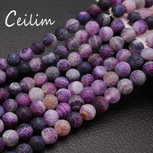 New Fashion Purple Agate Stone Loose Beads Pick Size 4.6.8.10 MM High Quality Strand Bead Natural Stone Charms Handmade DIY Stretch Bracelet