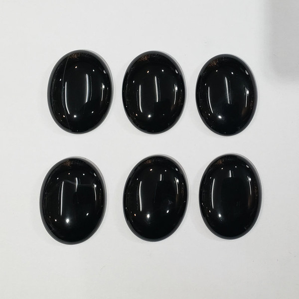 Wholesale 6pcs/lot Assorted natural black onyx Oval CAB CABOCHON mix 30x40mm stone beads for Diy jewelry making free shipping