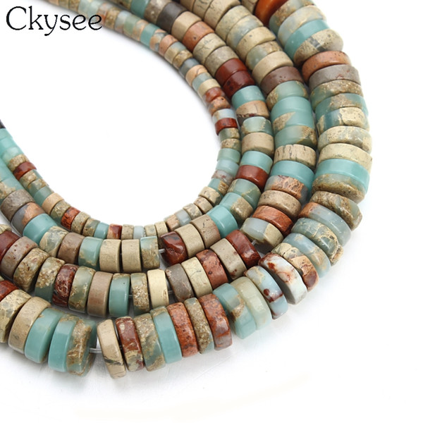 Ckysee 1 Strand 4/6/8/10mm Oblate Natural Stone Beads For Jewelry Making Loose Spacer Beads Fit Diy Necklace Bracelet Findings