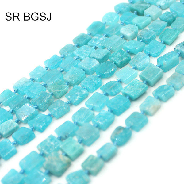 Free Ship 10-12mm Natural Square Pure Amazonite Natural Gems Stone Jewelry Making Beads Strand 15