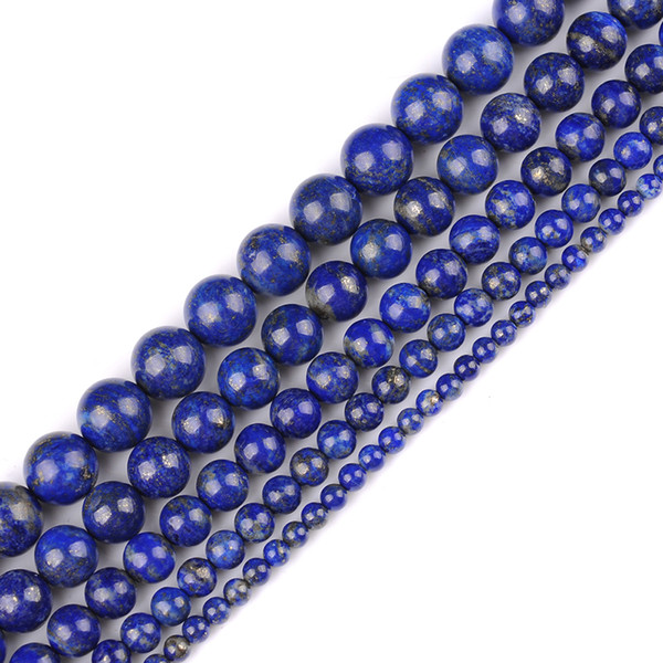 Genuine Natural Stone Lapis Lazuli Beads NO Painted Dyed Round Strand Bead 15