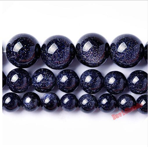 Factory price Natural Blue SandStone Round Loose Beads 16