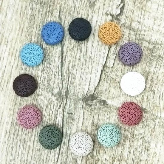 Colorful Round Natural Lava Rock Stone Beads DIY Essential Oil Diffuser Pendants Jewelry Necklace Earrings Making 20X20mm