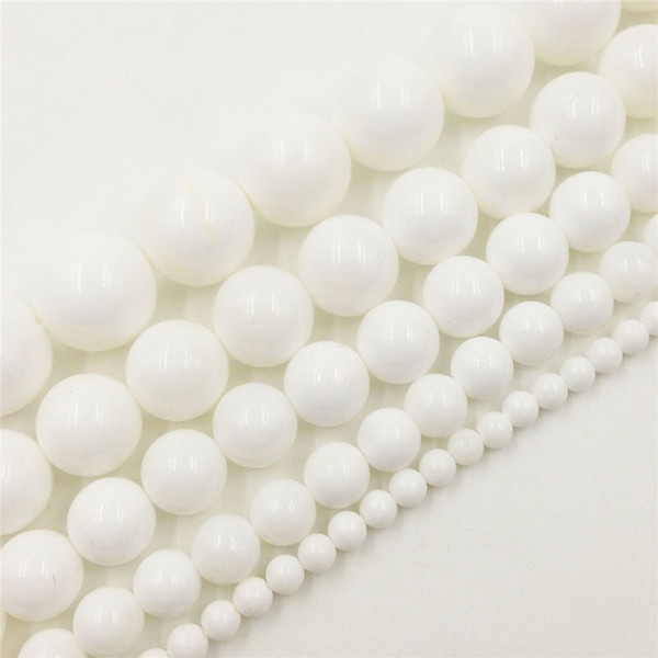 Pick Size 4MM 6MM 8MM 10MM 12MM New Fashion Semi-finished Round White Stone Beads for Making Jewelry Drop Shipping