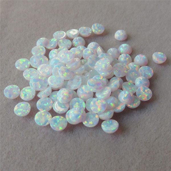 Hot Sale 3.0mm Round Cabochon Loose Opal Stone OP17 White Synthetic Opal Gemstone For Jewelry Making