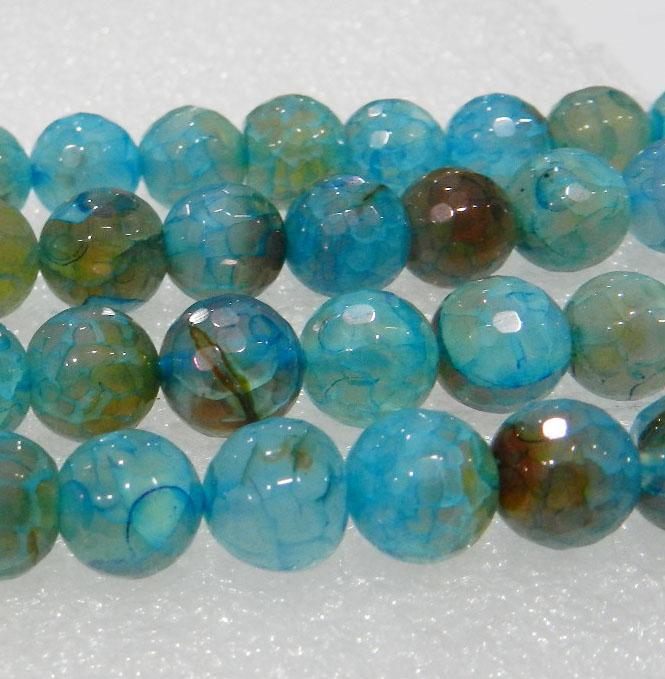 Pick size 6mm,8mm,10mm Faceted Blue Dragon Veins Agate Round Loose Bead jewelry Beads 15 inch Strand Free Shipping