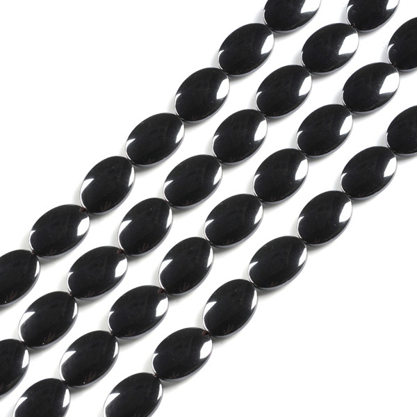 Natural Stone 18*13mm Black Hematite bead Oval shape 22Pcs Loose bead stone For DIY Jewelry bracelet Necklace Making Accessories