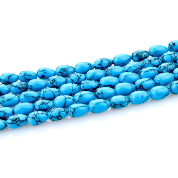 wholesale 1 Strand/lot Sky Blue Natural Stone Beads Accessories Bracelet Necklace 6x9mm Spacer Beads For Jewelry Making