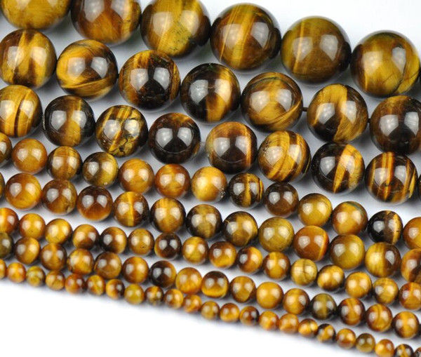 Wholesale Natural Tiger Eye Round Loose Stone Beads For Jewelry Making Diy Bracelet Necklace 4/6/8/10mm Strand 15''