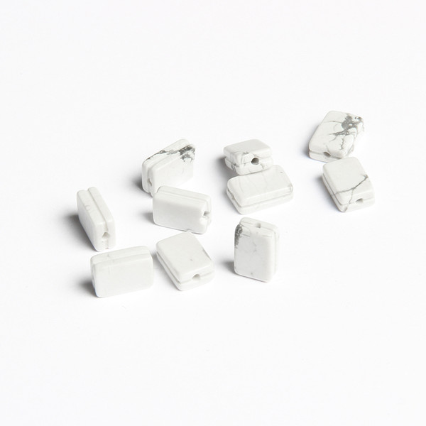 wholesale 12x8x5mm Natural White Howlite Cuboid Stone Beads For Bracelet and Necklace Exquisite Jewelry Accessories